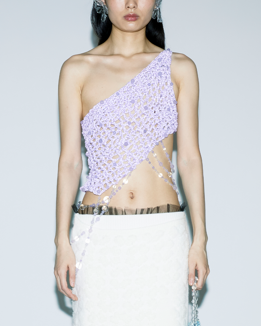 DIAGONAL CROCHET BEADED TOP