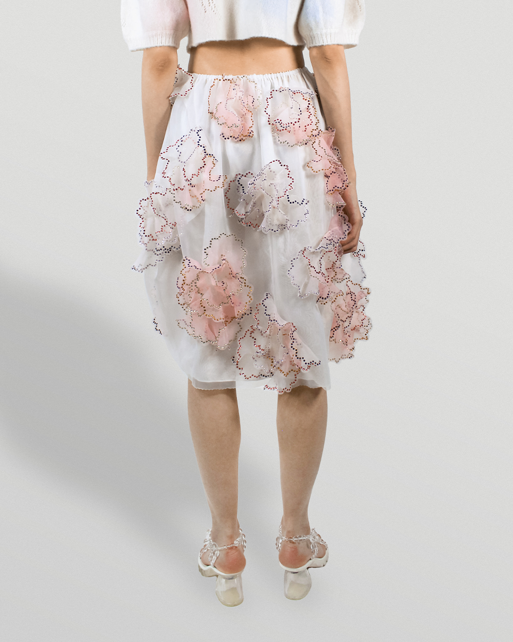 ORGANZA PINK FLOWER SKIRT