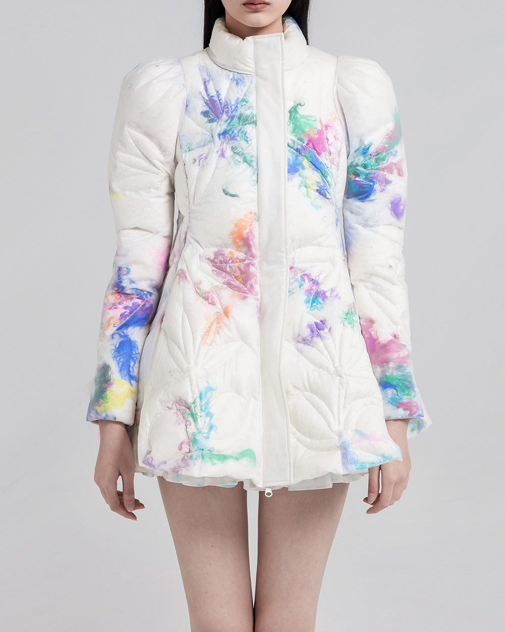 Feather Slim Fit and Flare Puffer Jacket