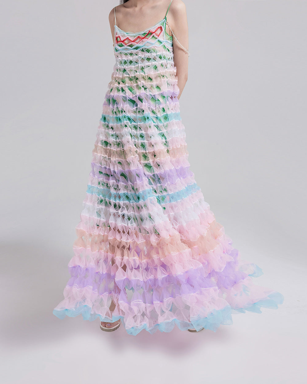 Multi-coloured Pastel Air-Ribbon Dress