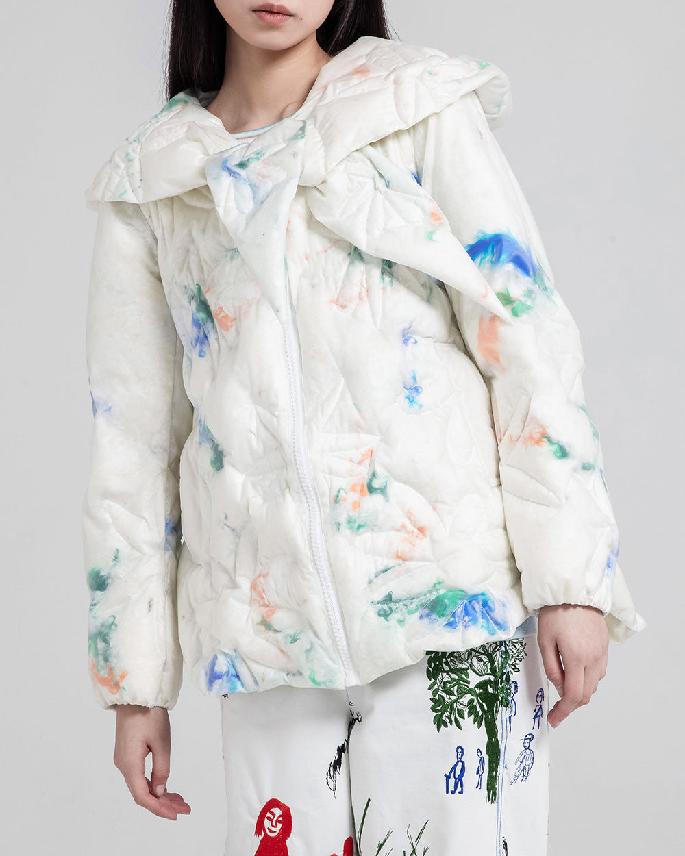 Feather Hooded Puffer Coat