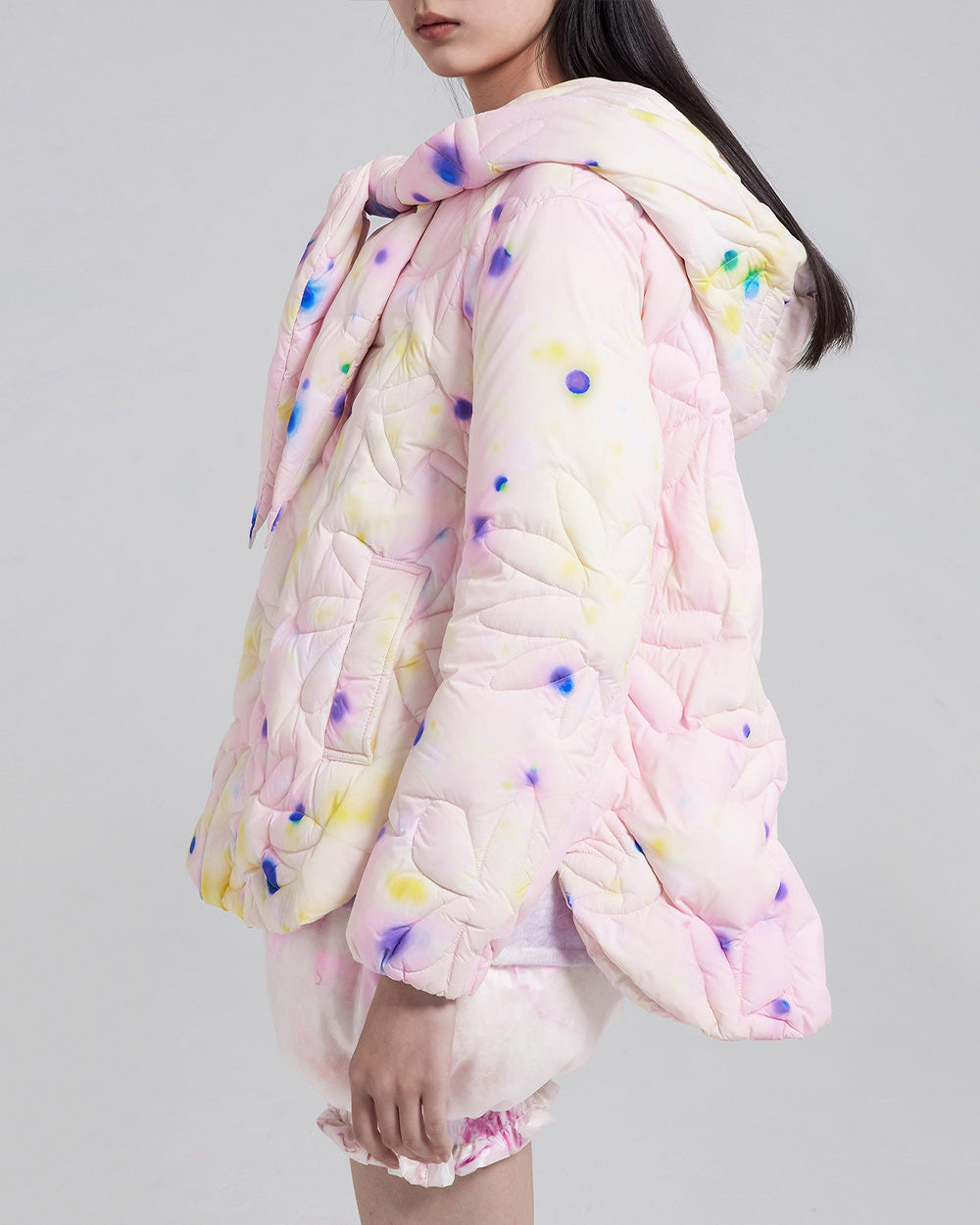 Printed Hooded Puffer Jacket