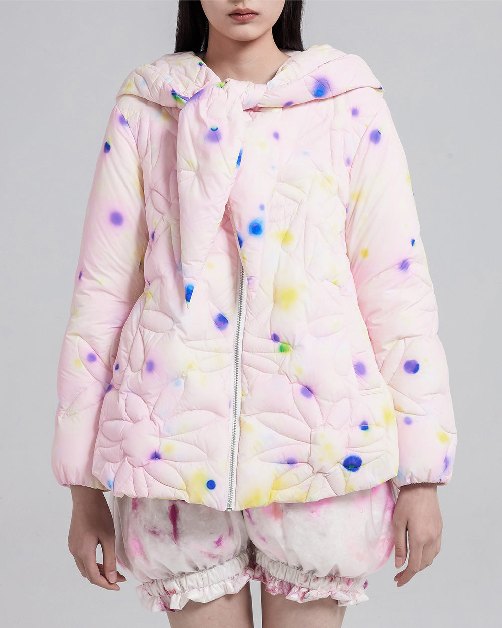 Printed Hooded Puffer Jacket