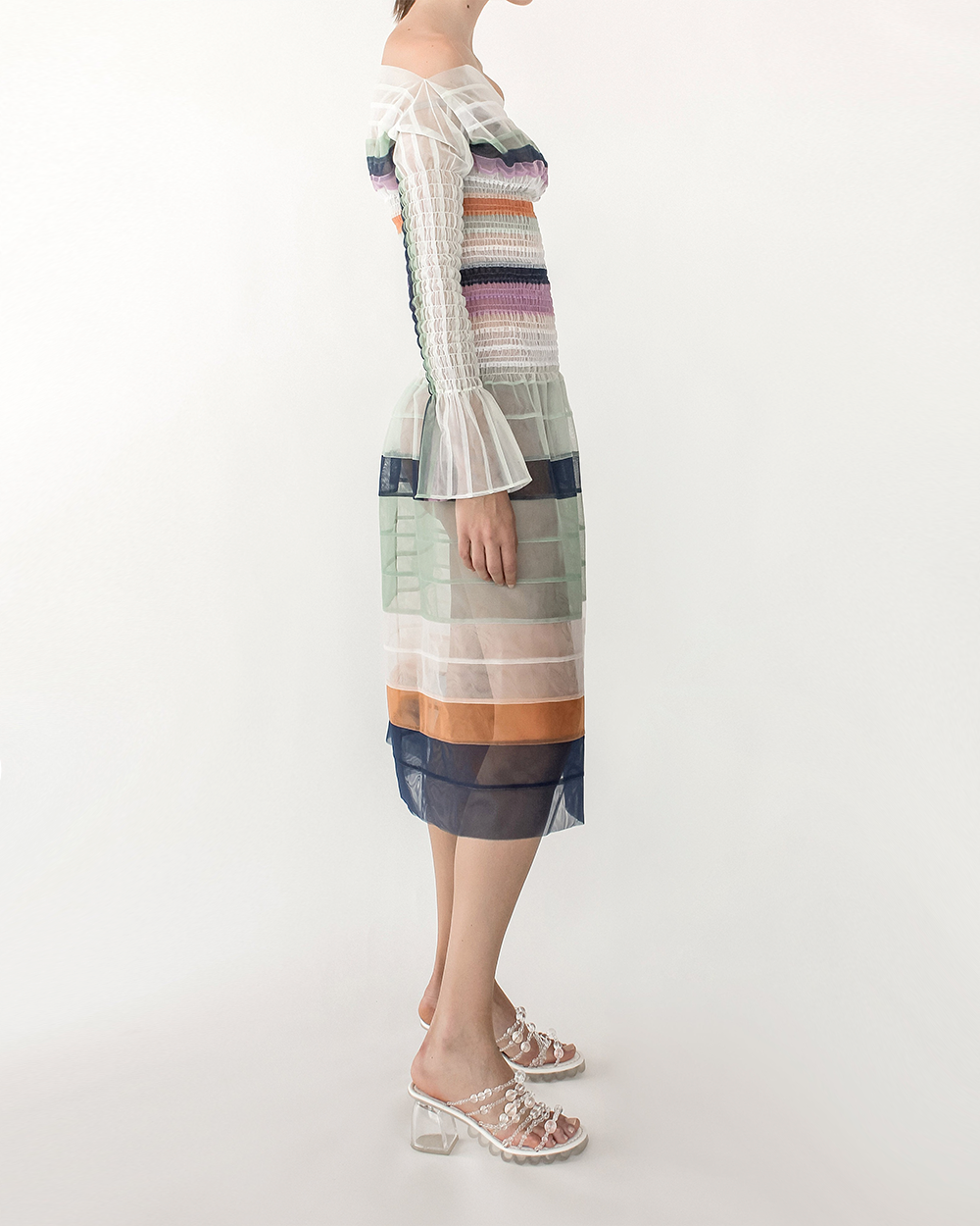 STRIPE SMOCK DRESS