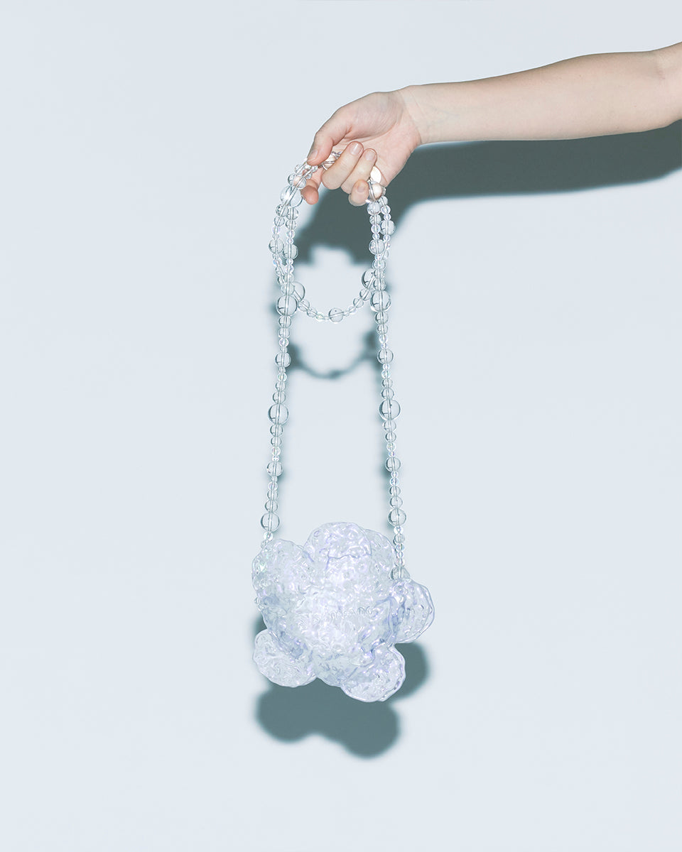 3D PRINTED CRYSTAL RESIN CROSSBODY BAG BEADED STRAP FLOWER BAG