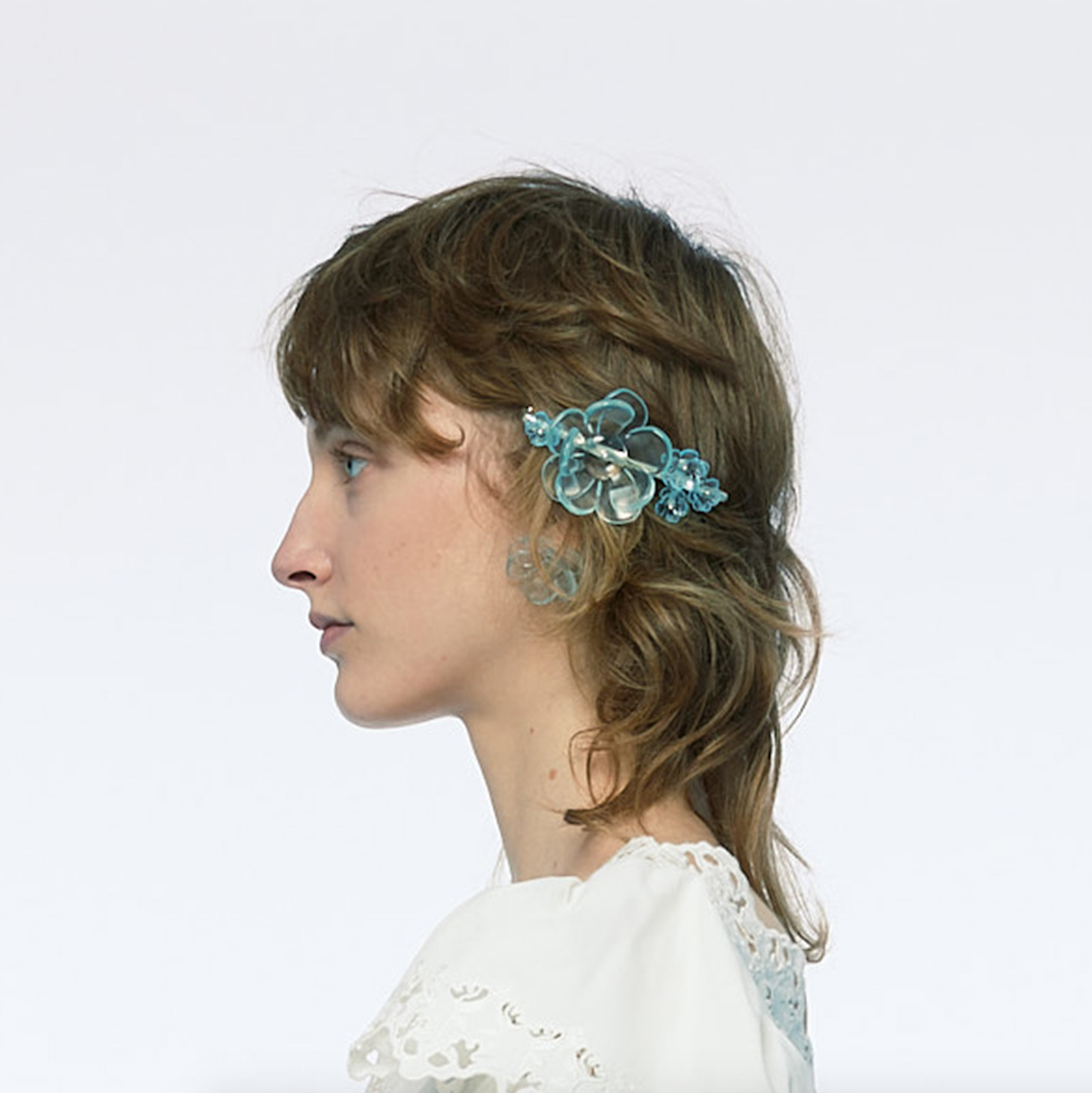 WOMEN GIRL 3D PRINTED FLOWER HAIRCLIP BLUE ART DESIGN