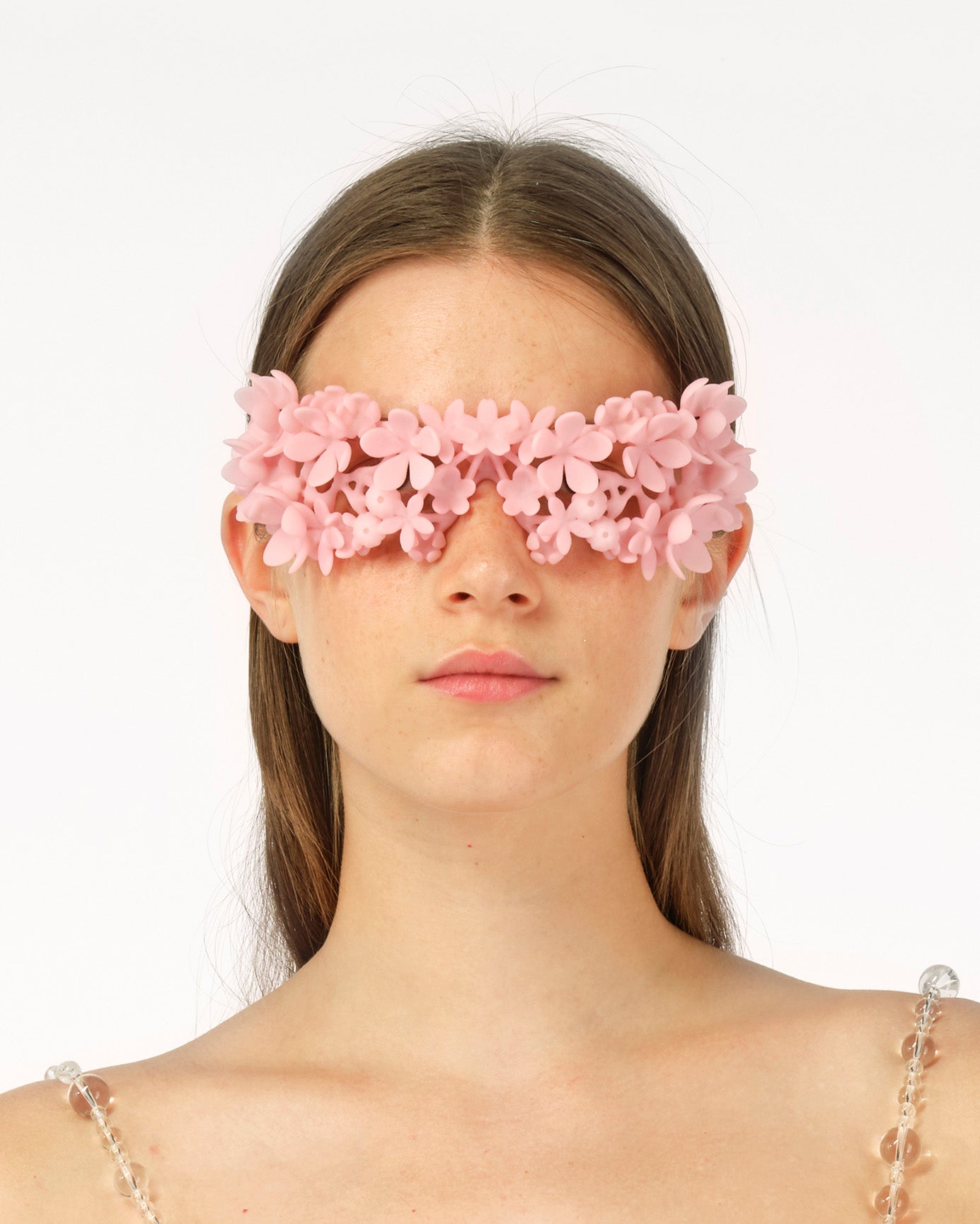 PINK WOMEN 3D PRINTED FLOWER SUNGLASSES