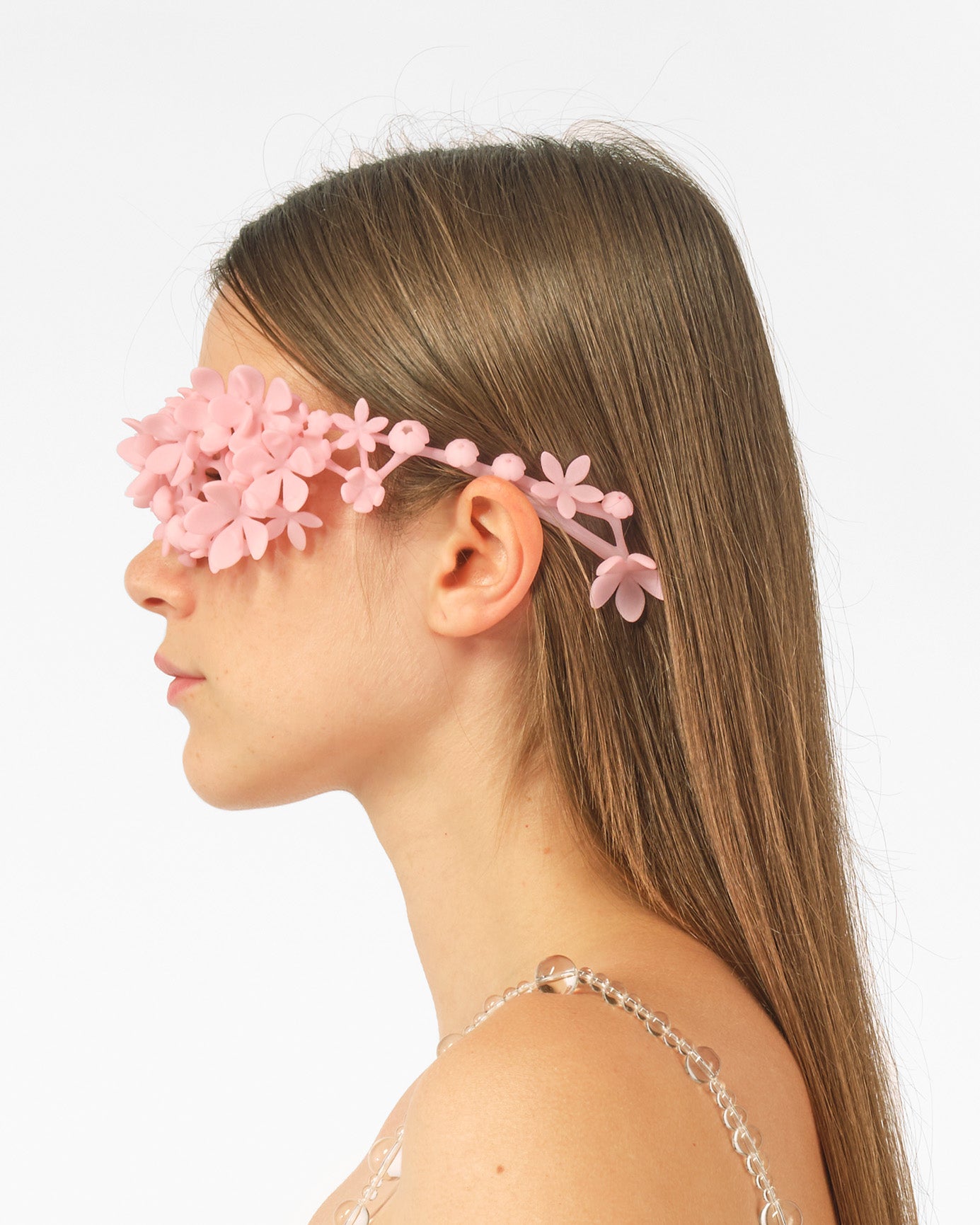 PINK WOMEN 3D PRINTED FLOWER SUNGLASSES