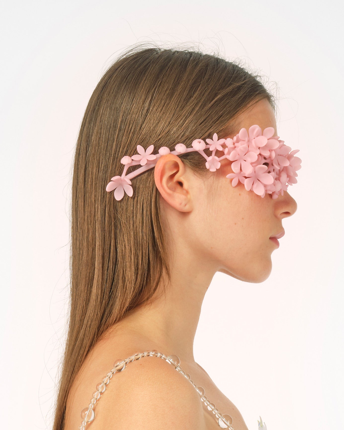 PINK WOMEN 3D PRINTED FLOWER SUNGLASSES