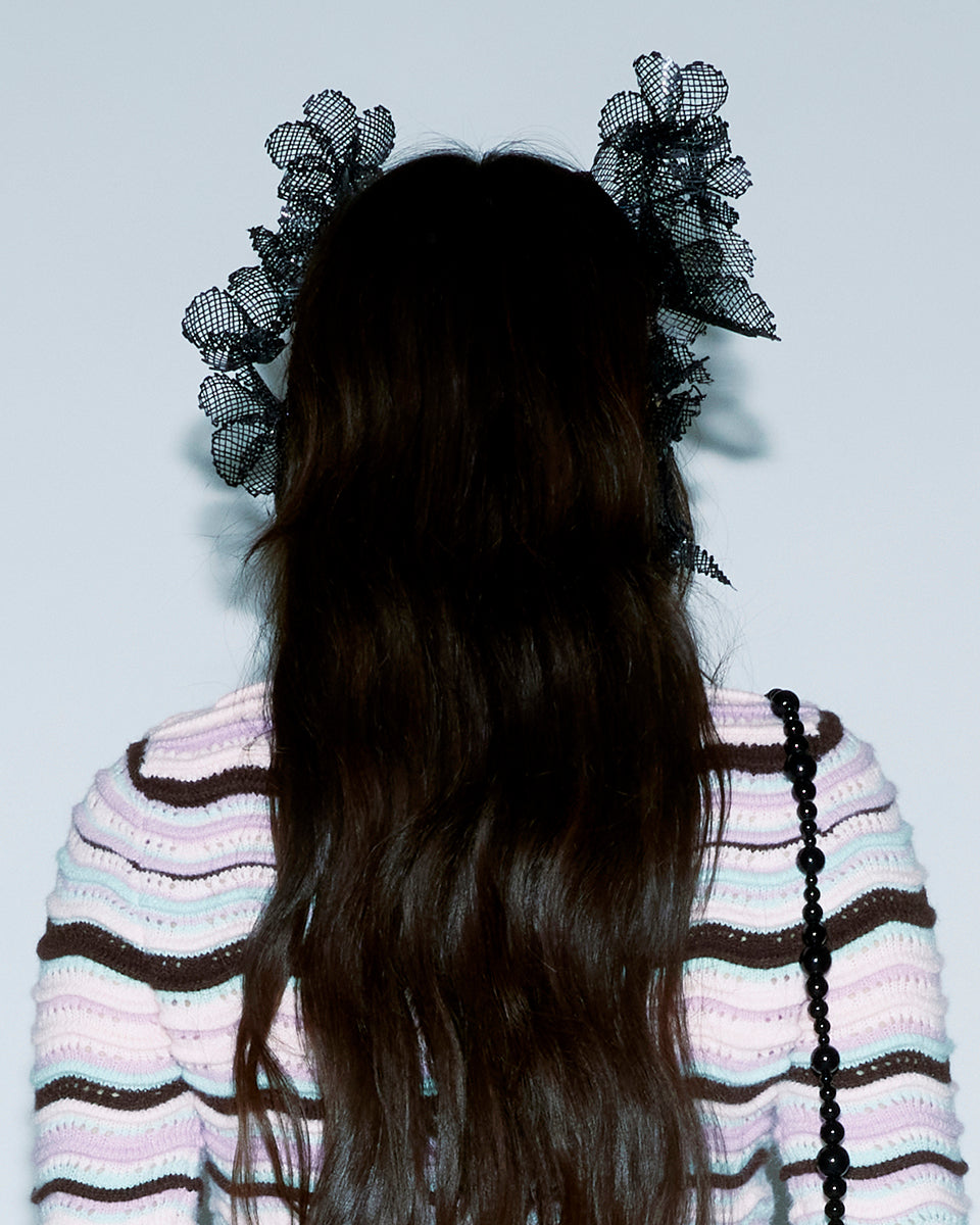 3D PRINTED FLOWER-SHAPED GRID TEXTURE HEADBAND 