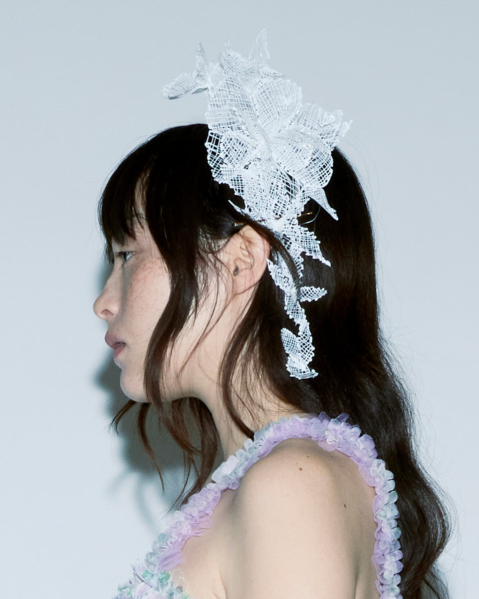 3D PRINTED FLOWER-SHAPED GRID TEXTURE HEADBAND 