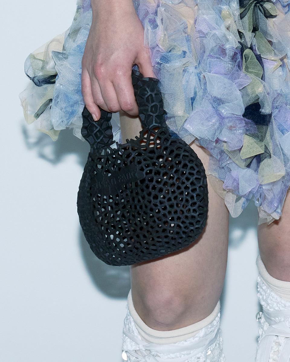 3D PRINTED CRYSTAL RESIN  HONEYCOMB PATTERNS BUBBLE-SHAPED HANDLE WOMEN BAG