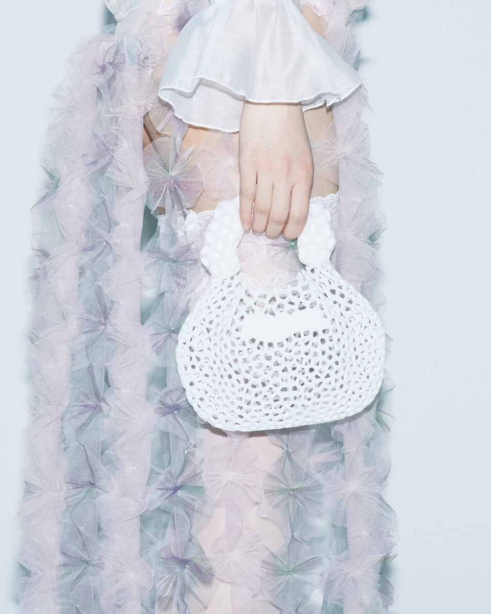 3D PRINTED CRYSTAL RESIN  HONEYCOMB PATTERNS BUBBLE-SHAPED HANDLE WOMEN BAG