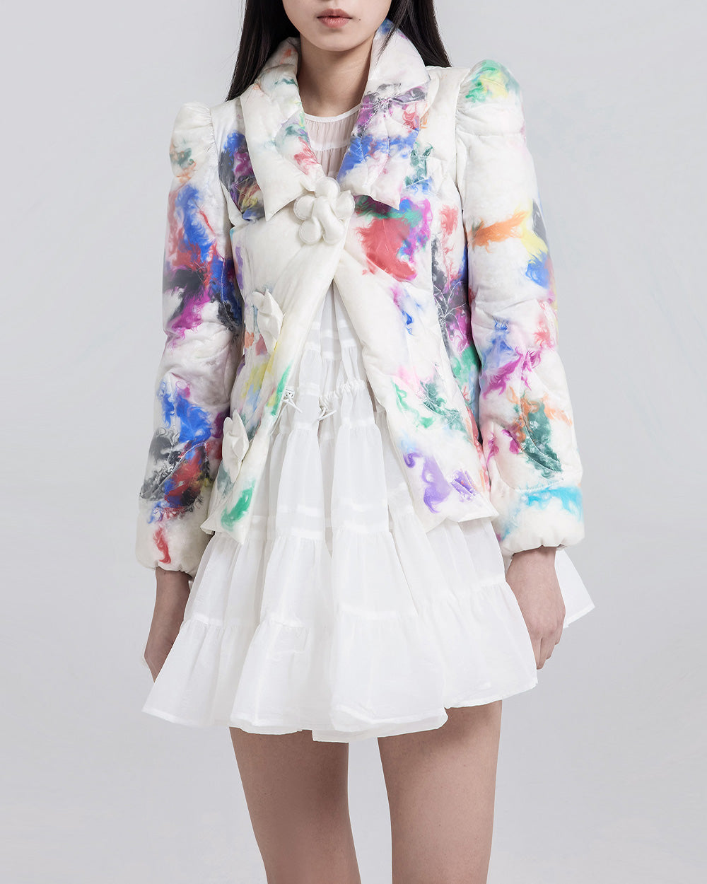 Feather Embroidered Puffer Jacket