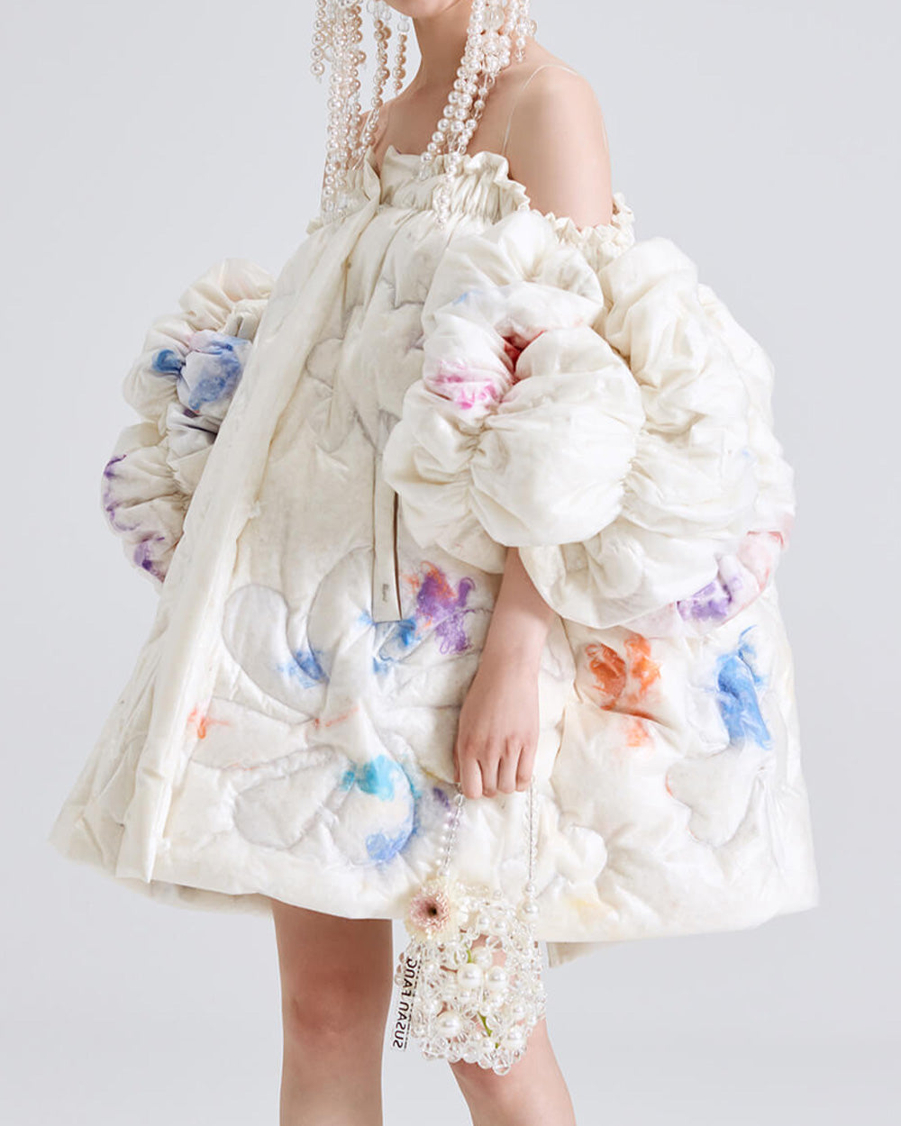 Feather Puff Dress Coat