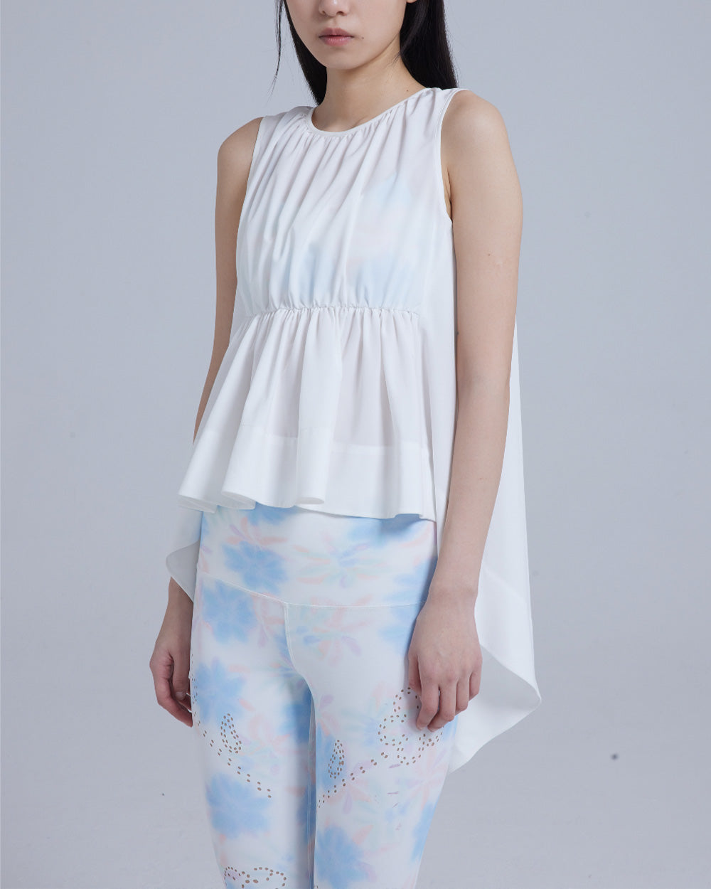 Gathered Sleeveless Top