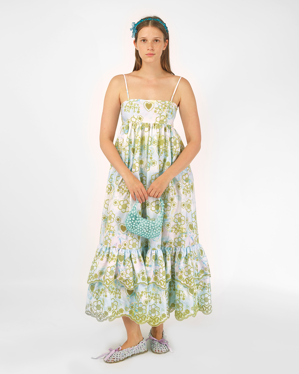 BRODERIE ANGLAISE STRAP DRESS