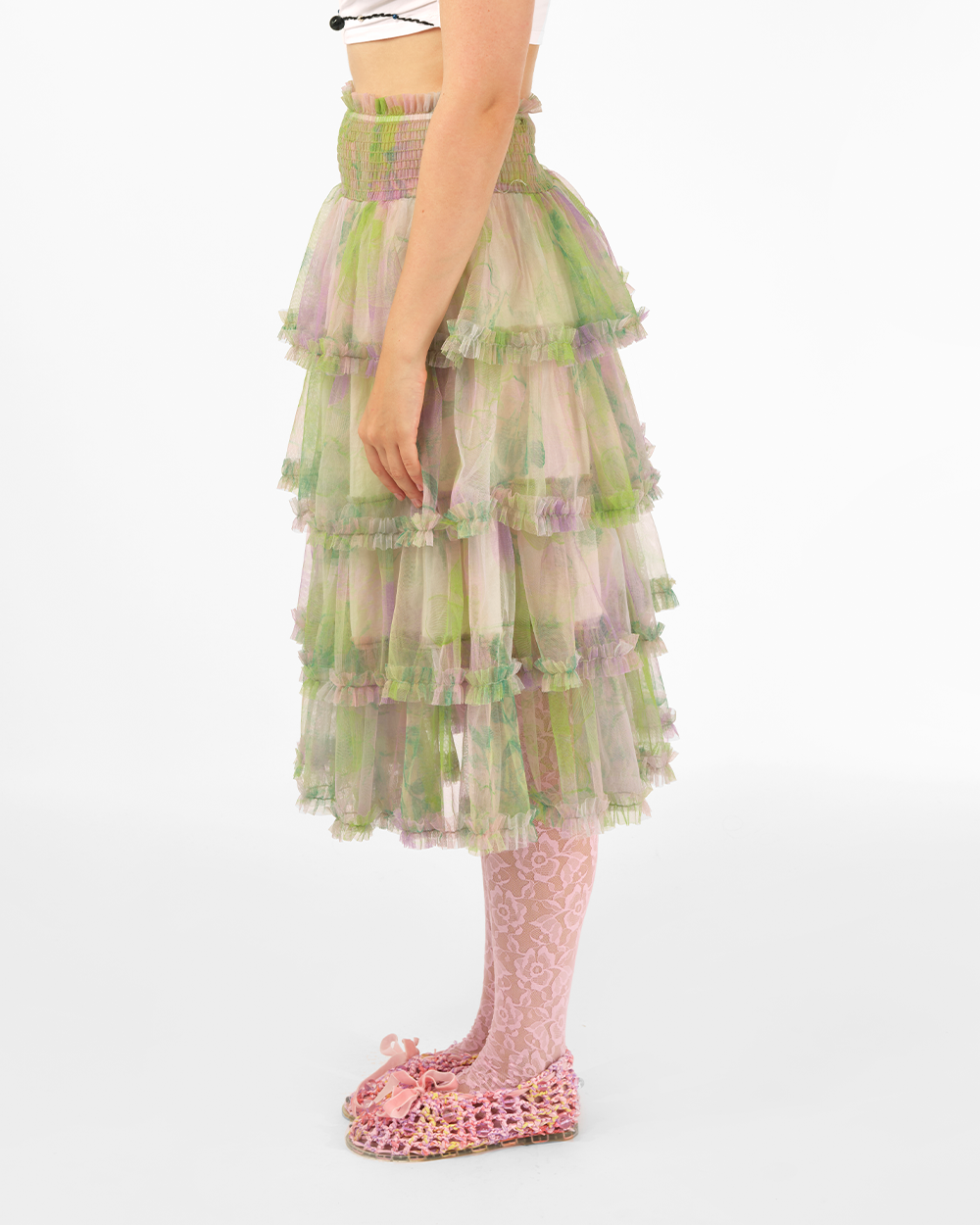 TIERED TULLE RUFFLE SKIRT