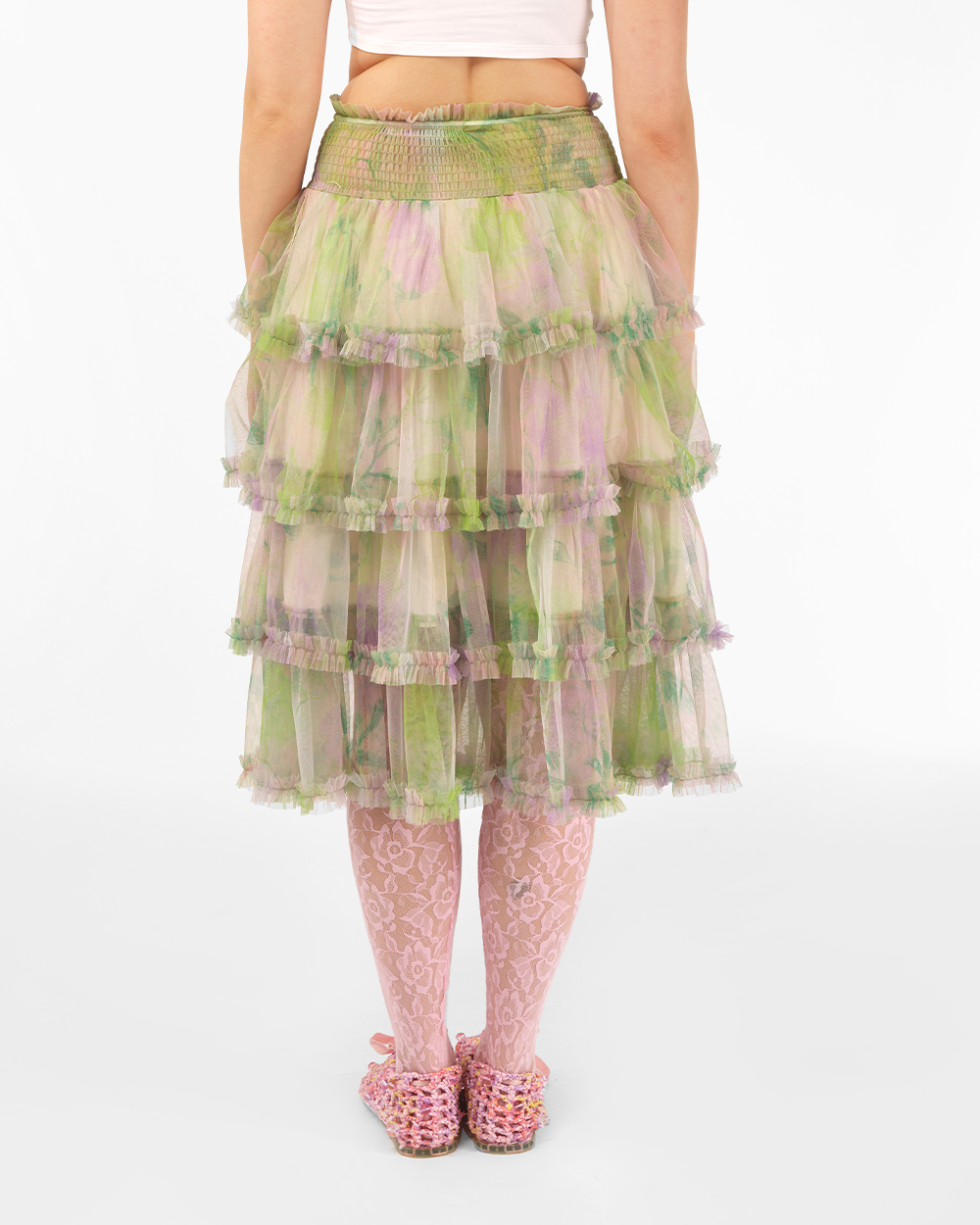 TIERED TULLE RUFFLE SKIRT