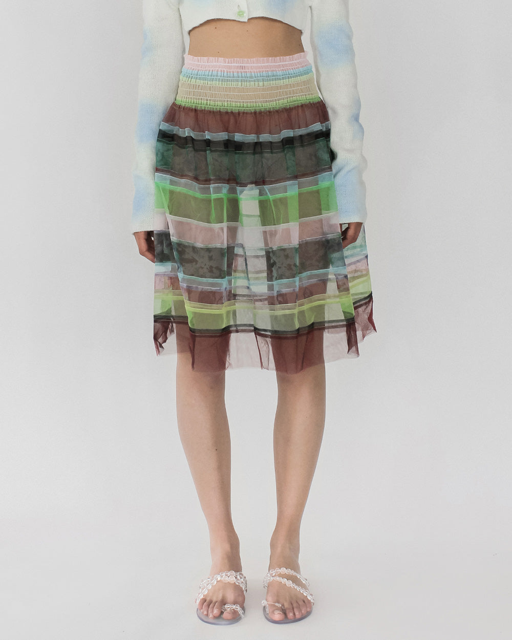 STRIPE SMOCK FULL SKIRT