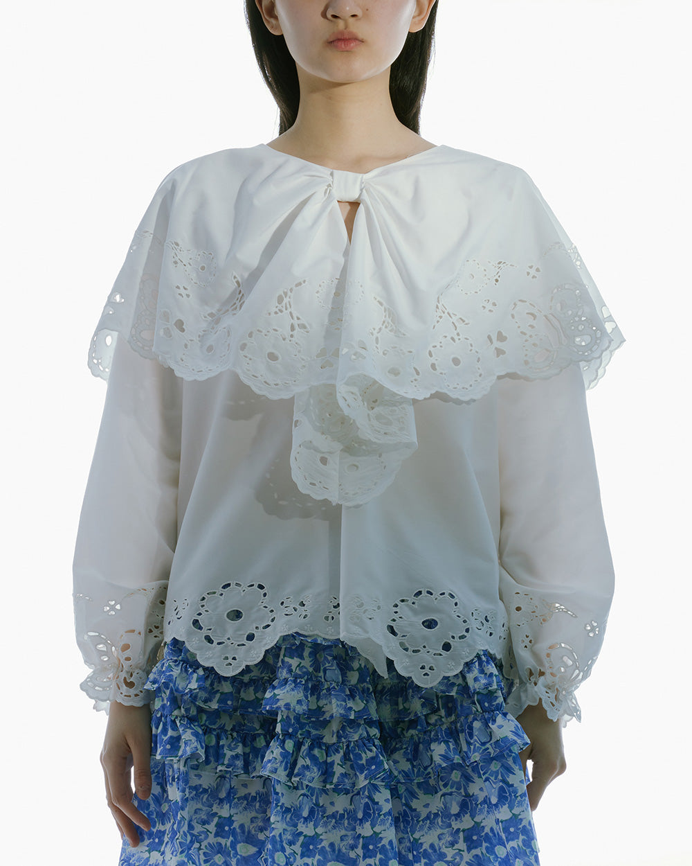 BRODERIE-ANGLAISE COLLAR SHIRT