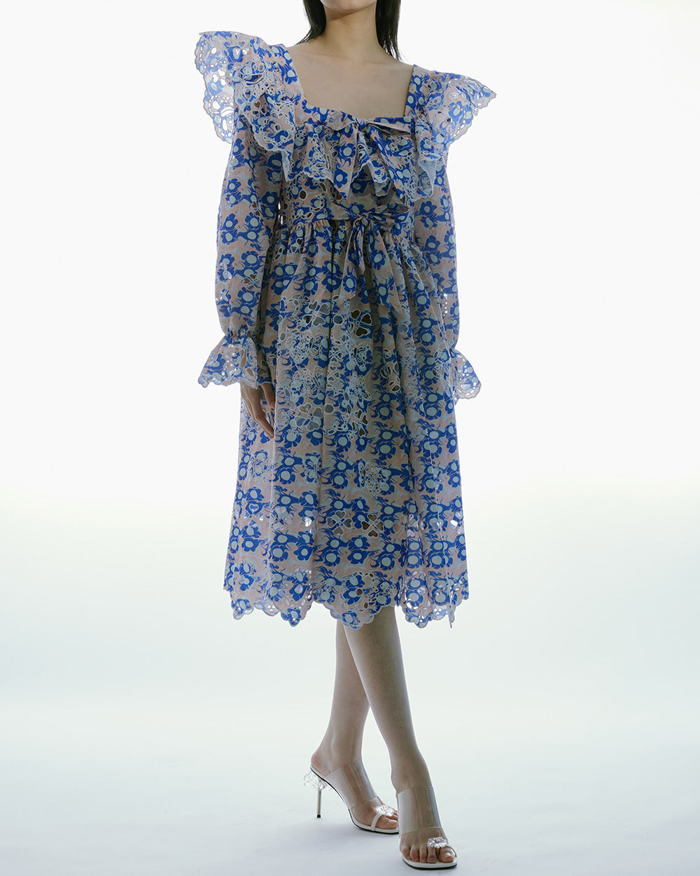 LONG SLEEVES FRILL DRESS