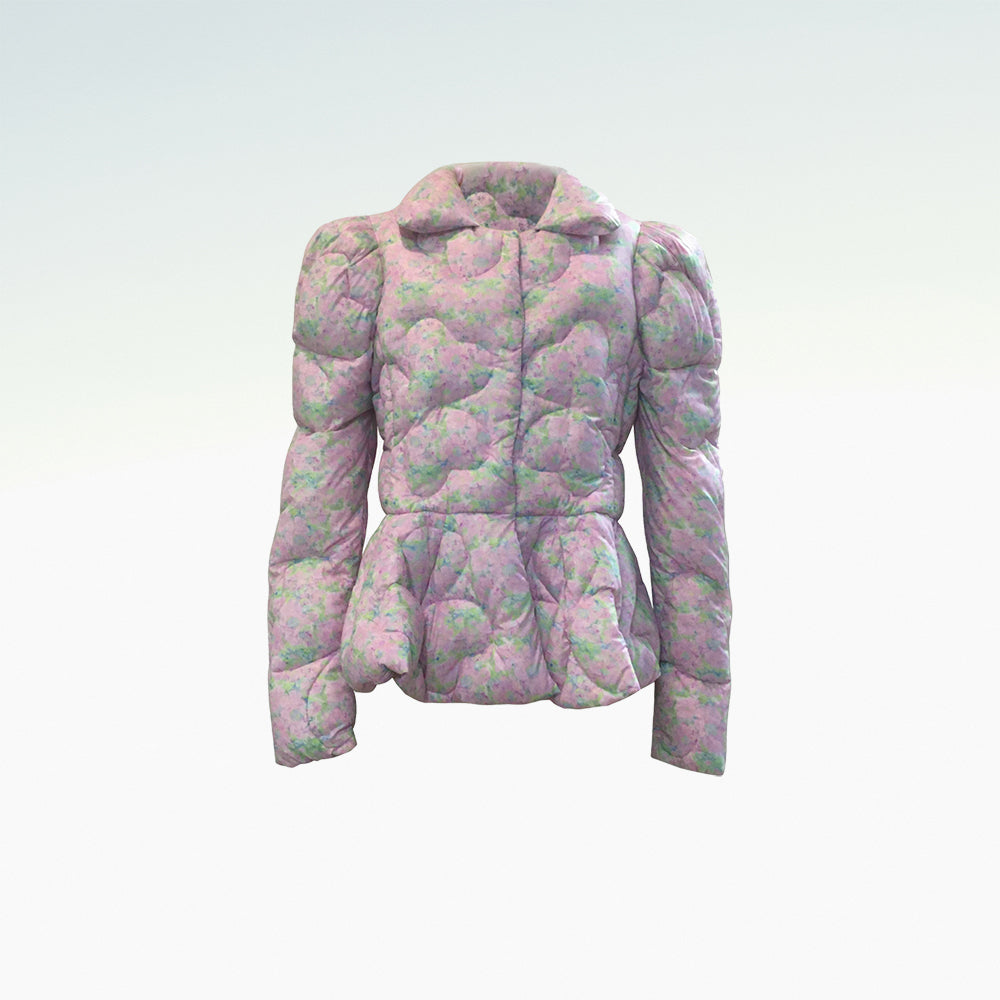 WOMAN PUFF JACKET QUILTED LONG SLEEVE PUFFER PINK