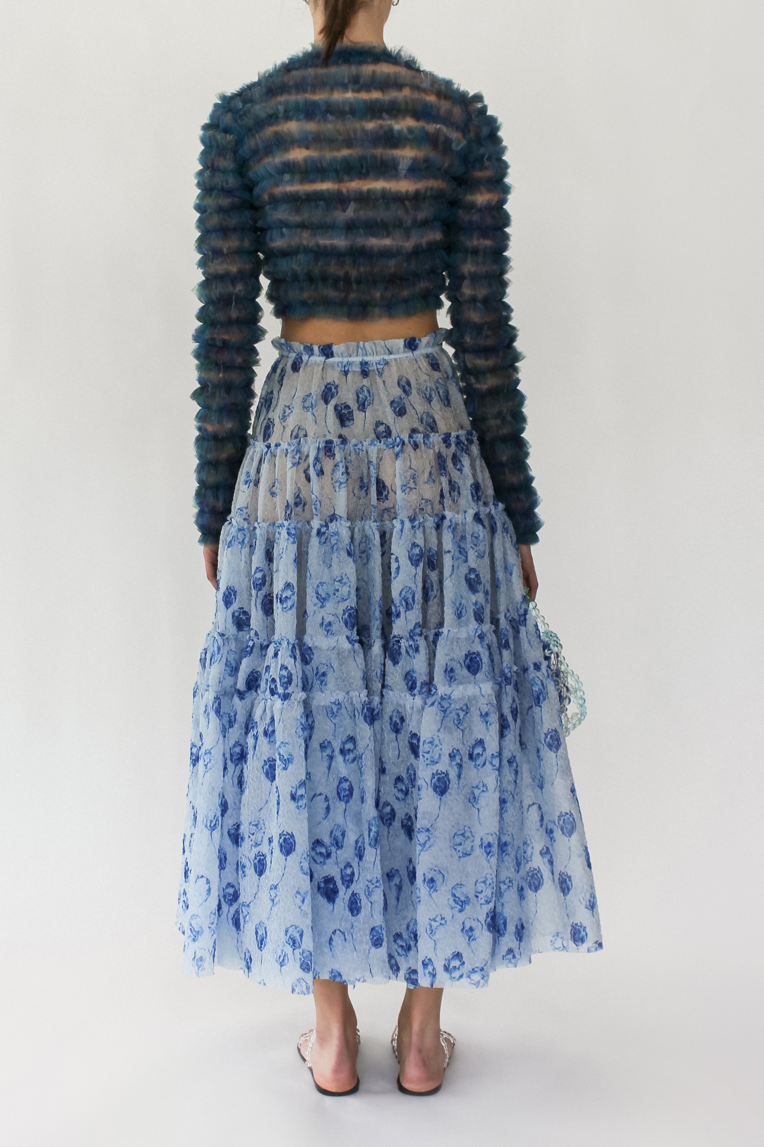 FLORAL PRINT GATHERED SKIRT