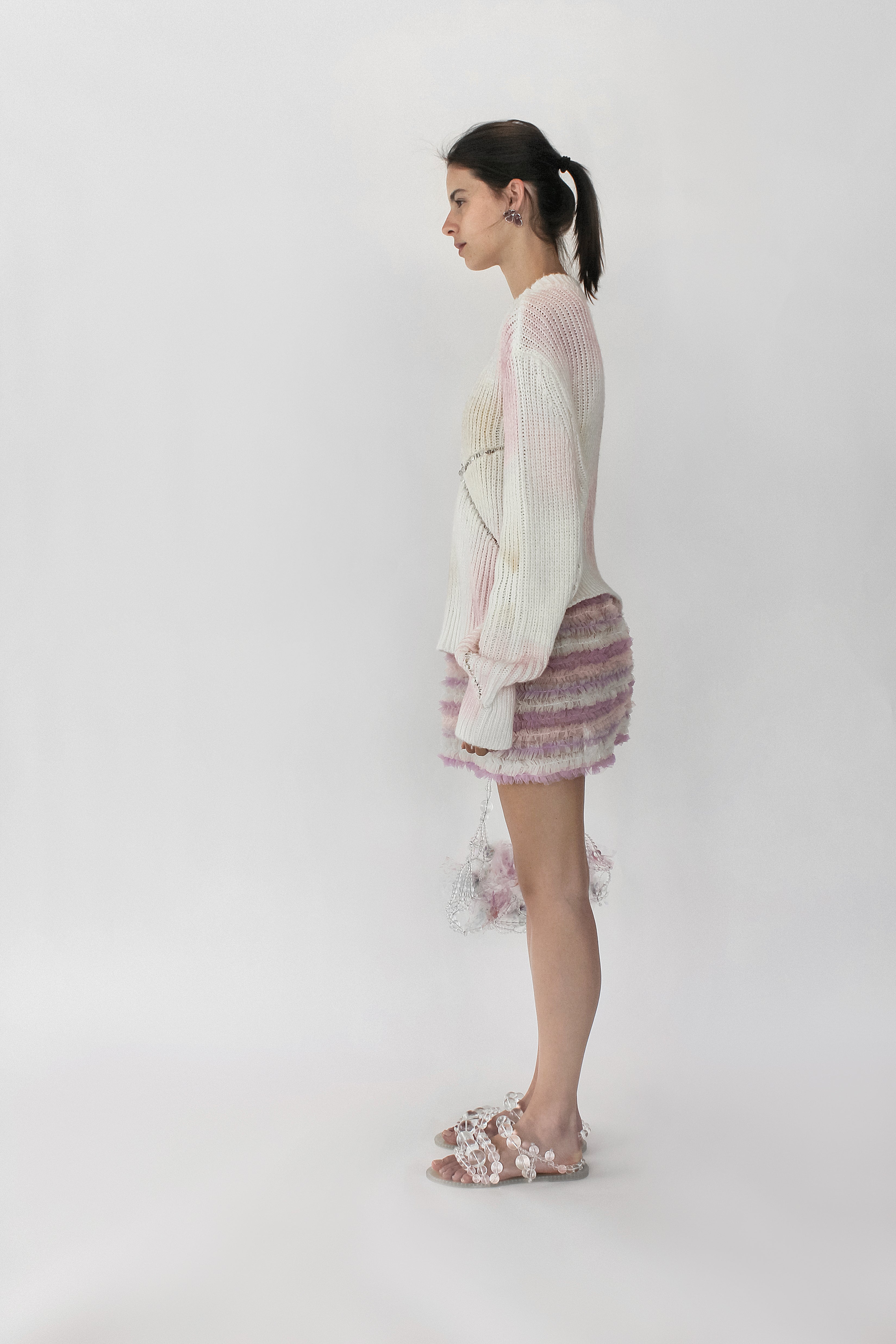 BEAD SLITS KNIT JUMPER