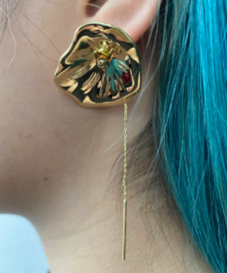 ENLIGHTMENT LOTUS LEAF WISH EARRING