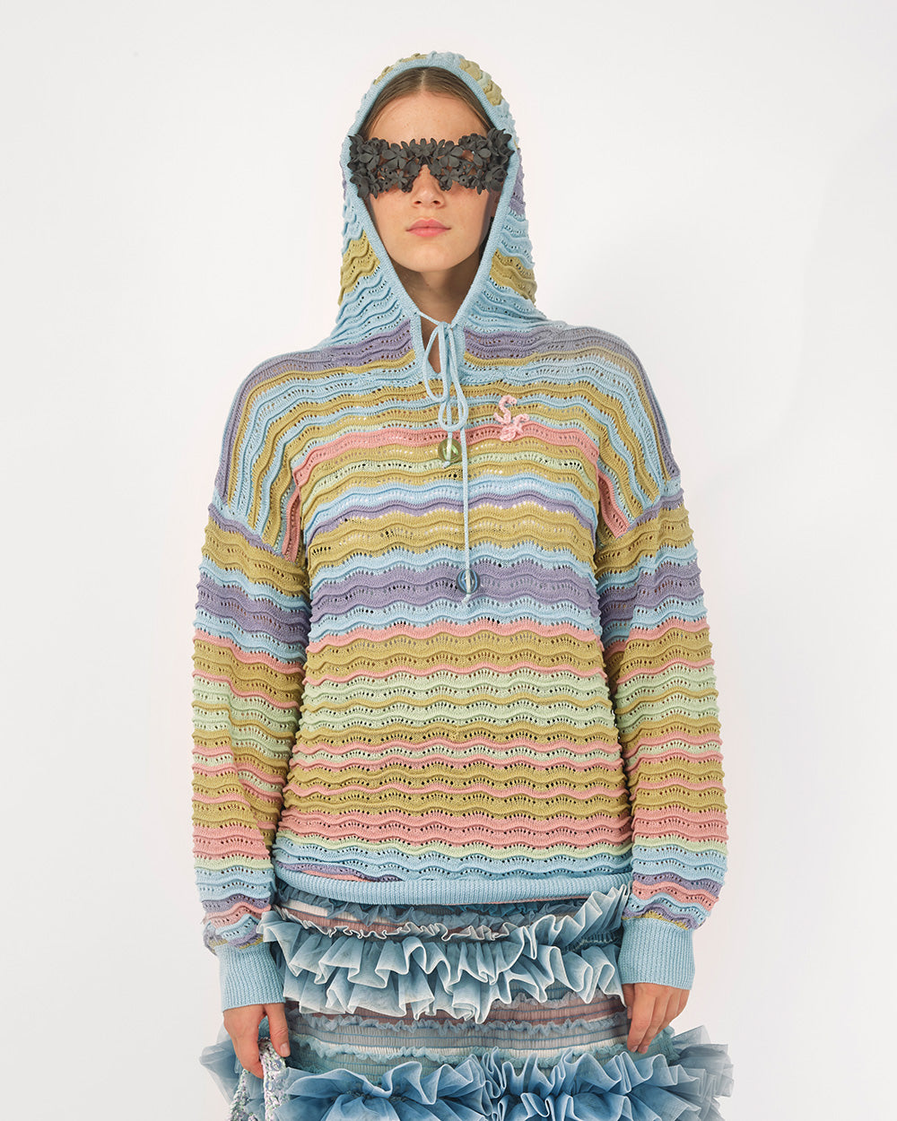 WAVE KNIT HOODIE