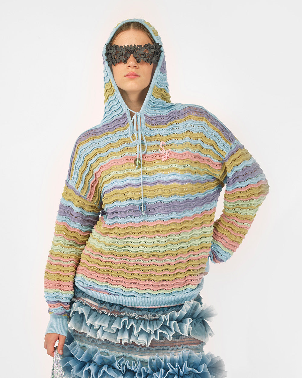 WAVE KNIT HOODIE