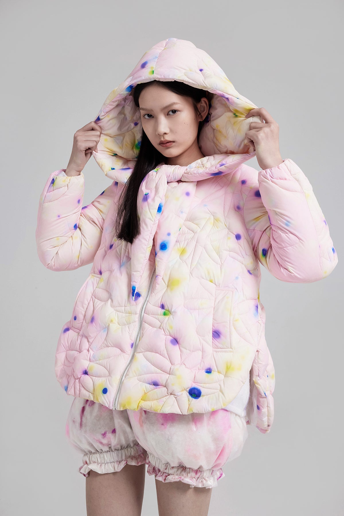 Printed Hooded Puffer Jacket