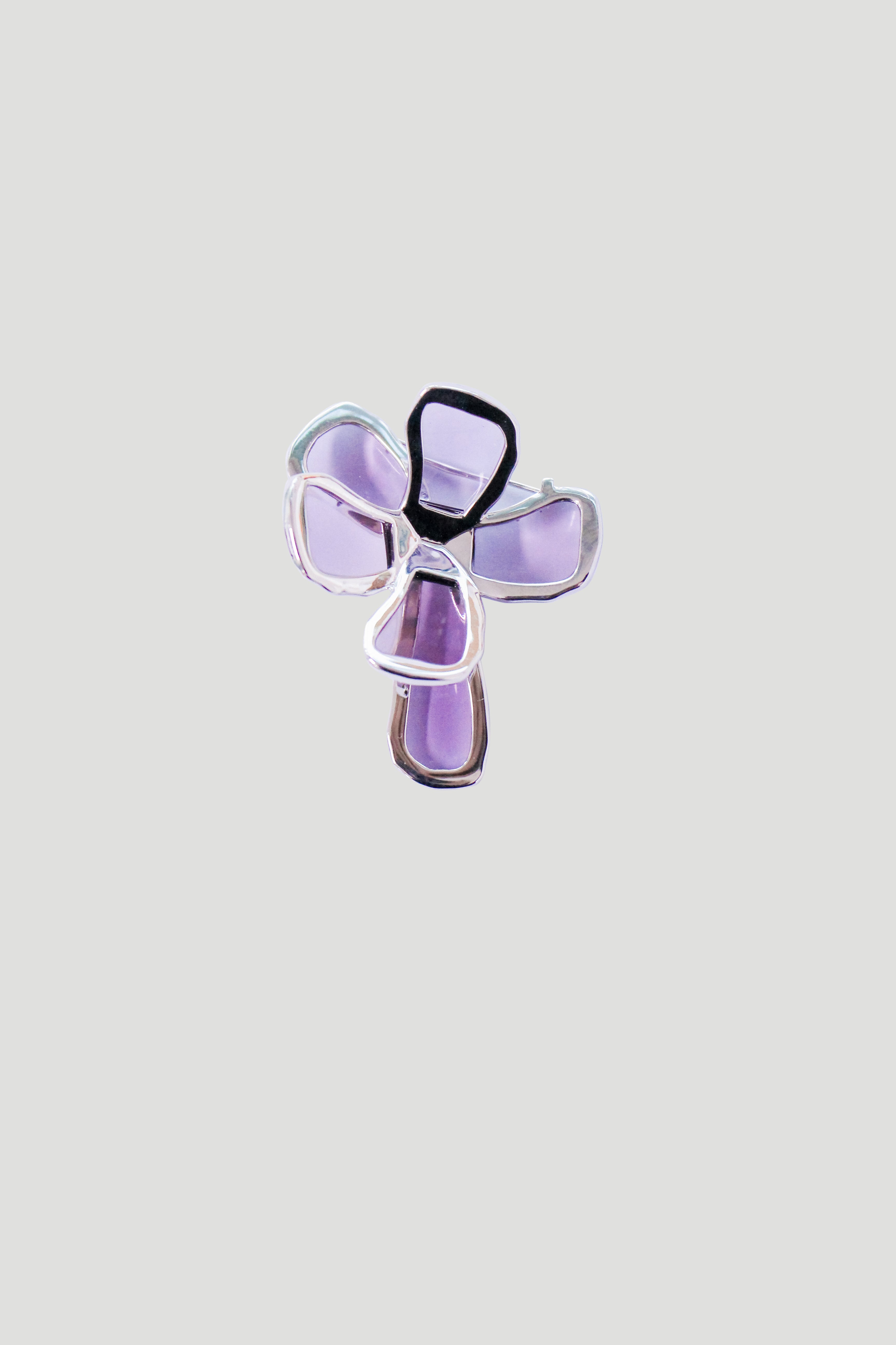 STAIN GLASS FLOWER BROOCH