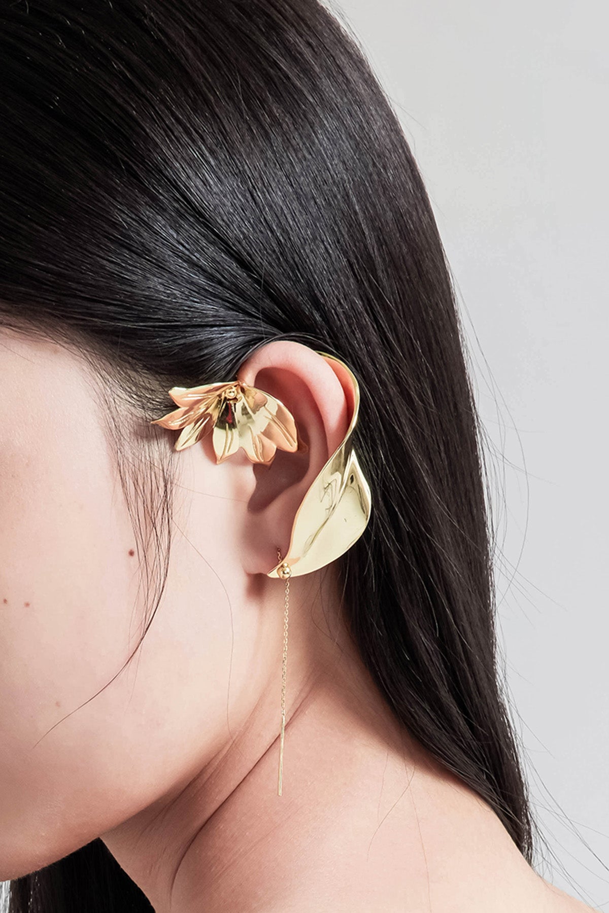 Golden Lotus Forever Love Ear Cuff