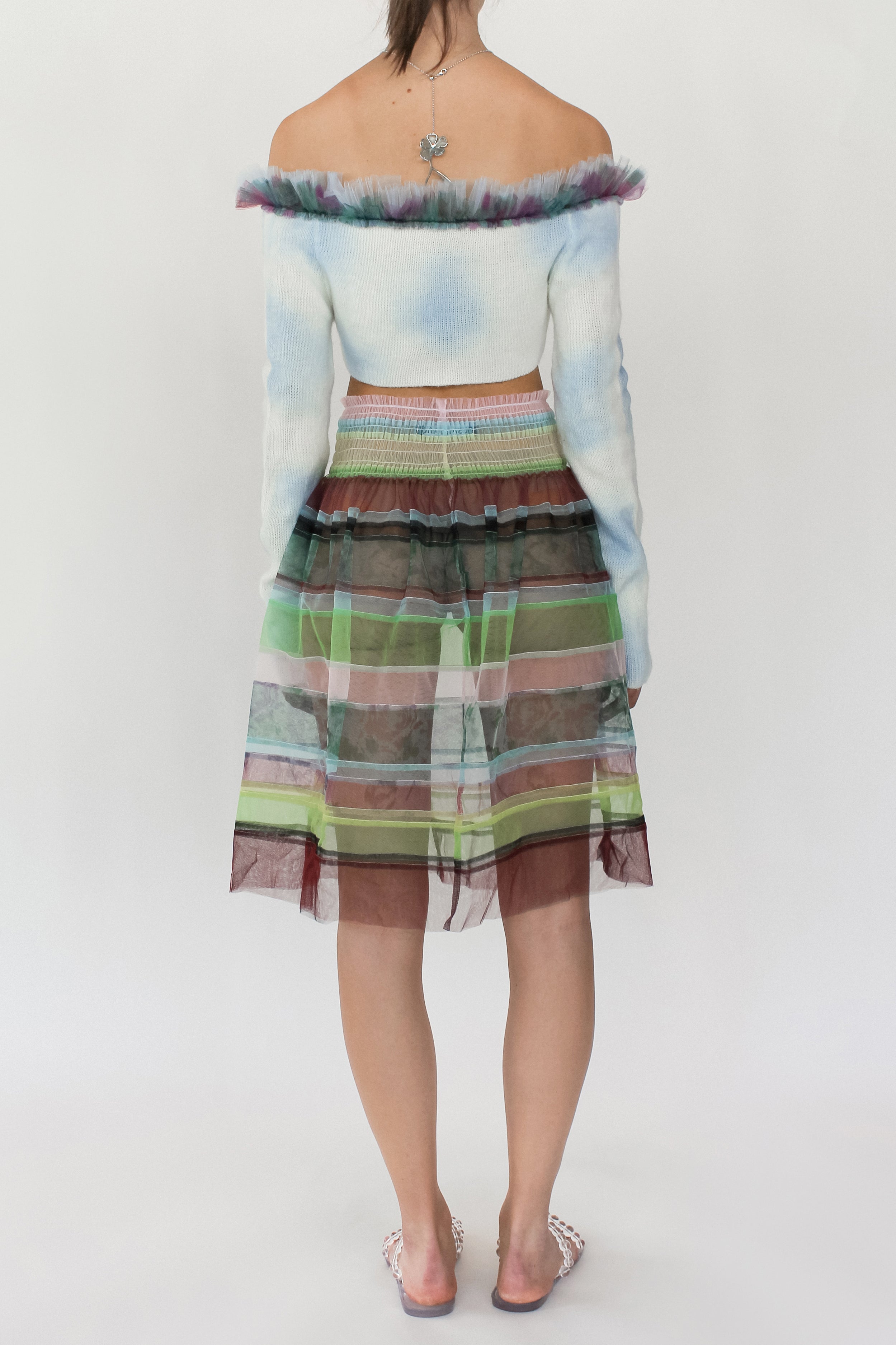 STRIPE SMOCK FULL SKIRT