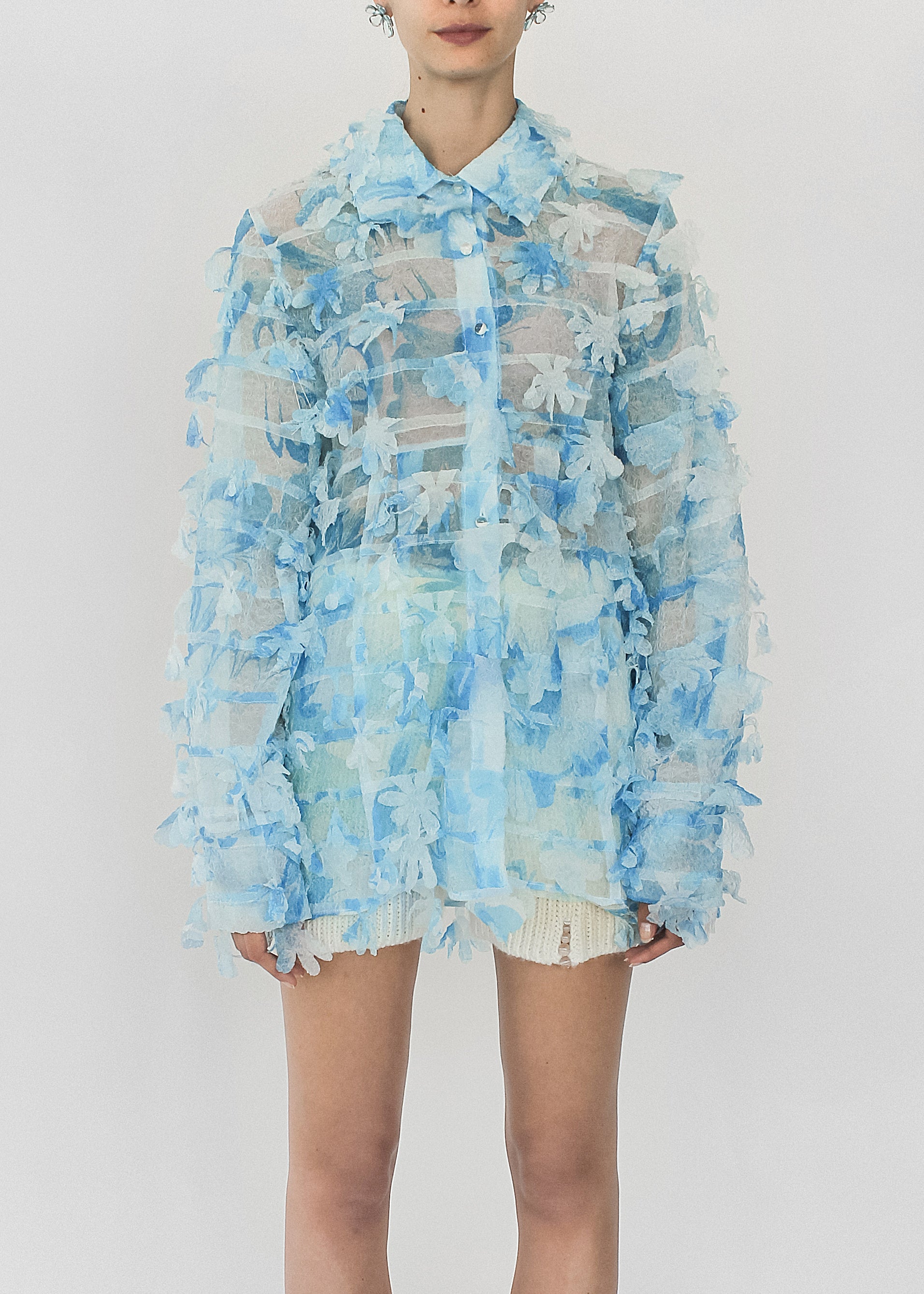 PETAL FLOWER MARBLE PRINT SHIRT