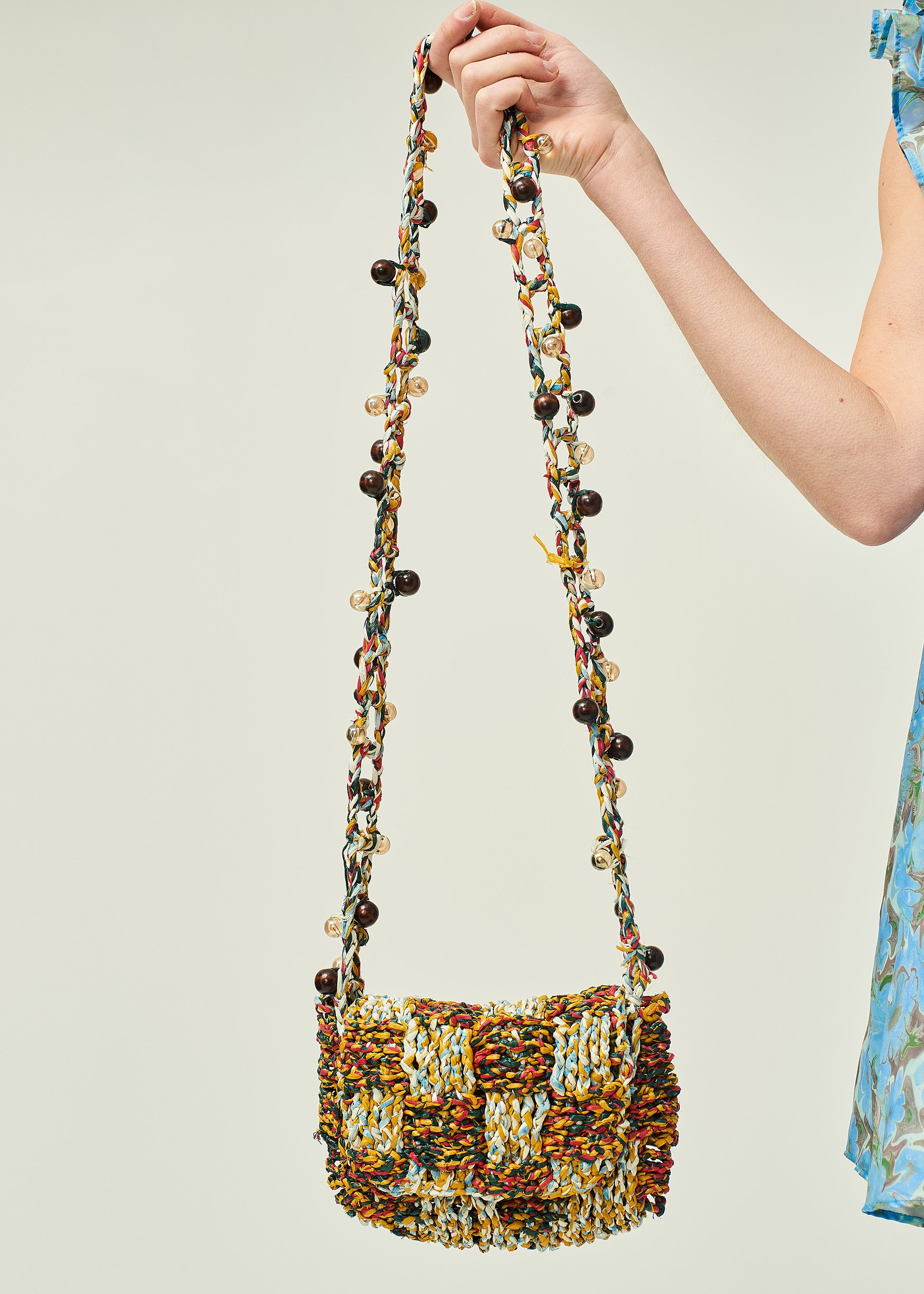 BEADED CROCHET HANDBAG