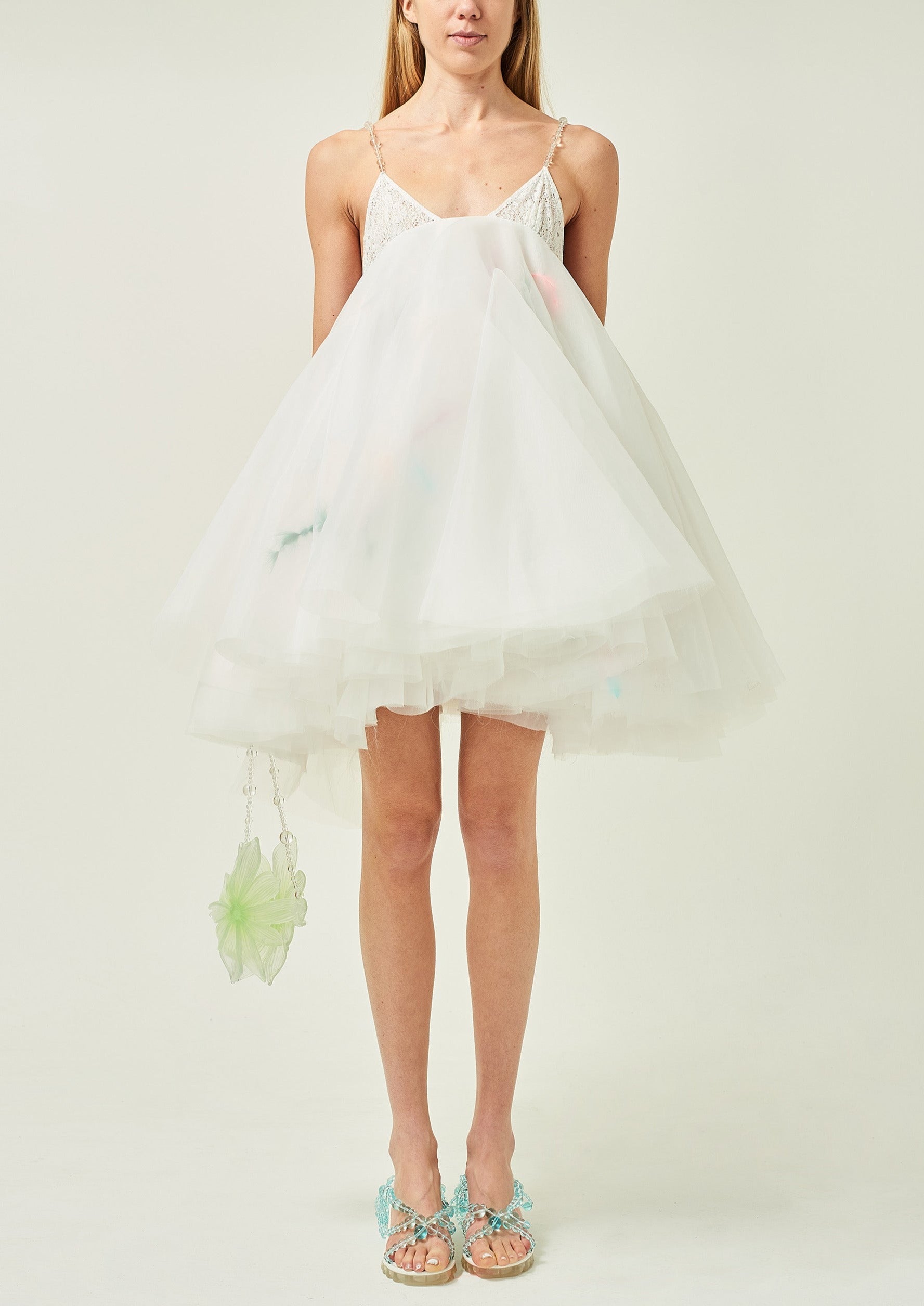 FEATHER ORGANZA BALLOON DRESS