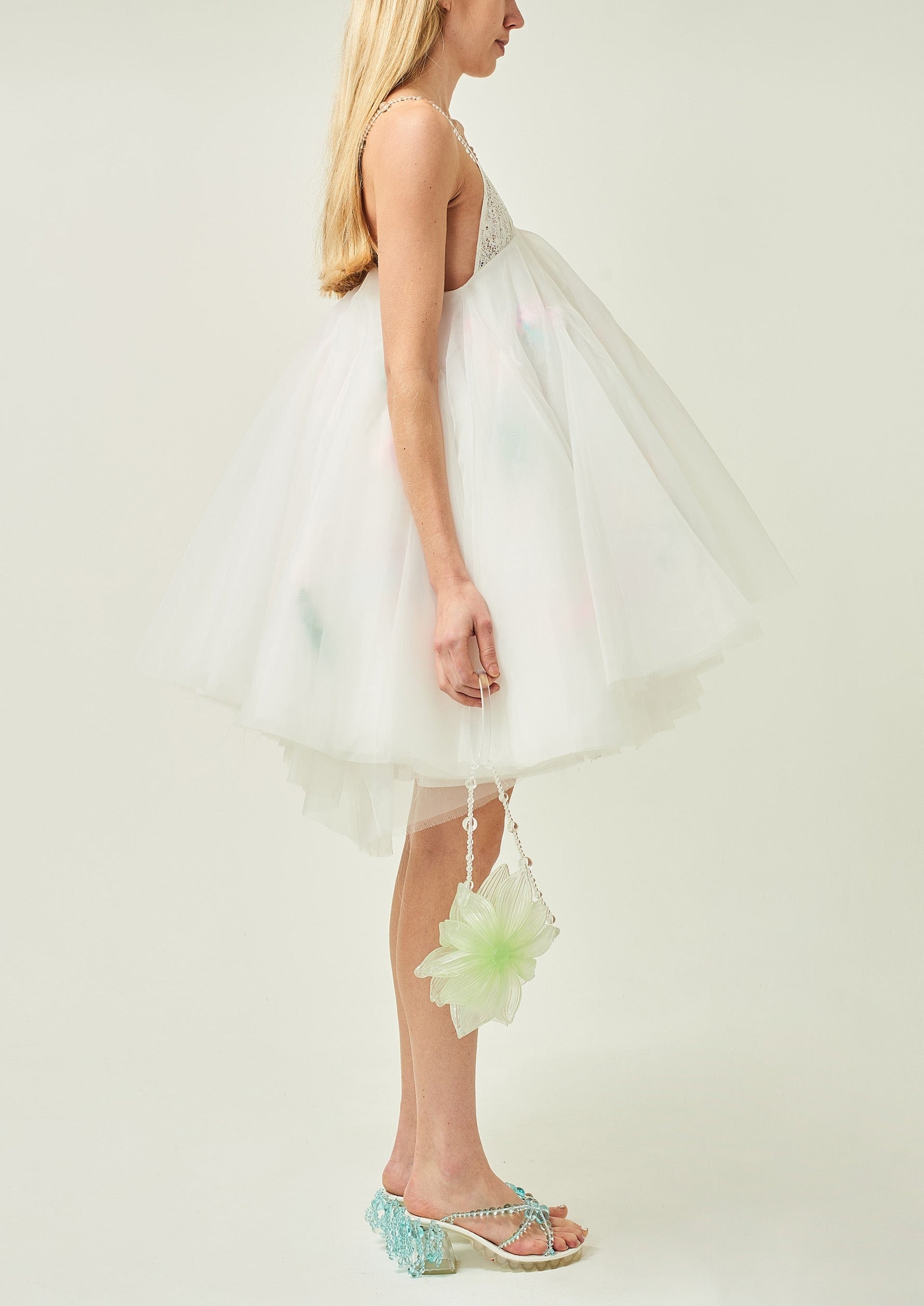 FEATHER ORGANZA BALLOON DRESS