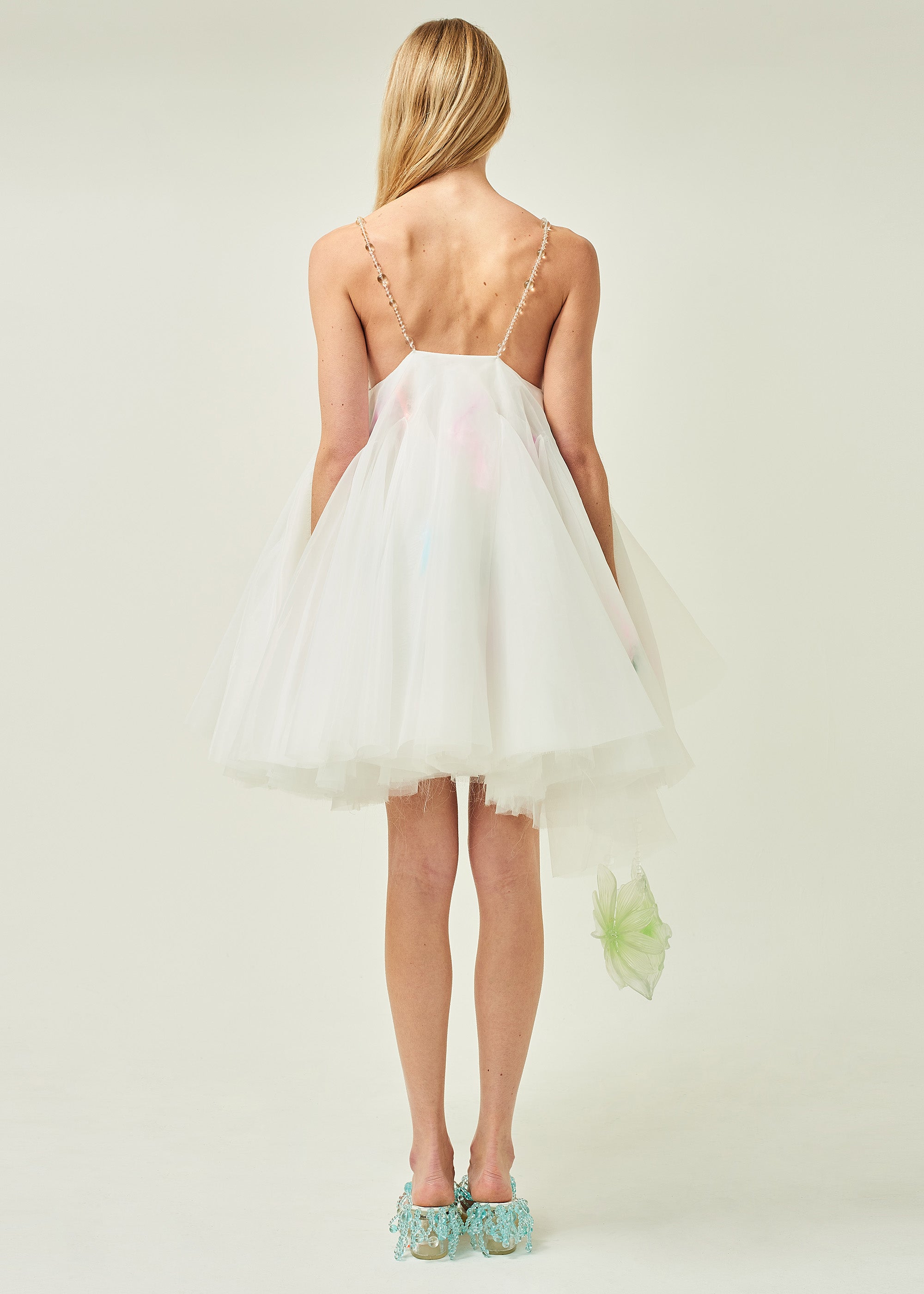 FEATHER ORGANZA BALLOON DRESS