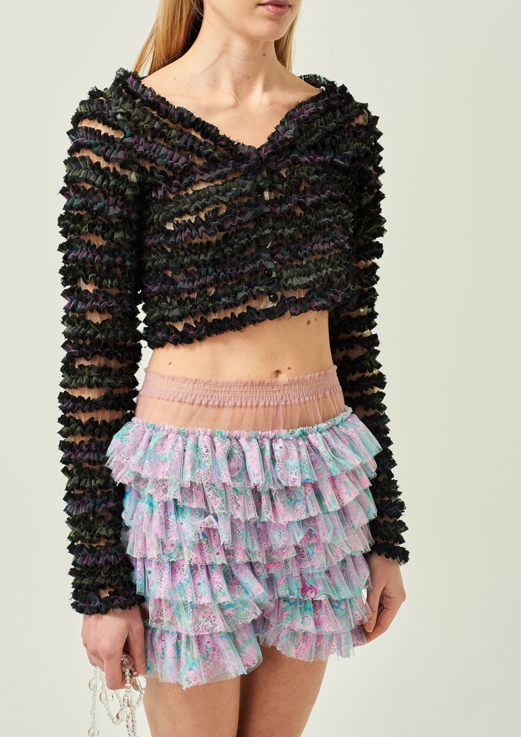 FRILLED TULLE SHORTS