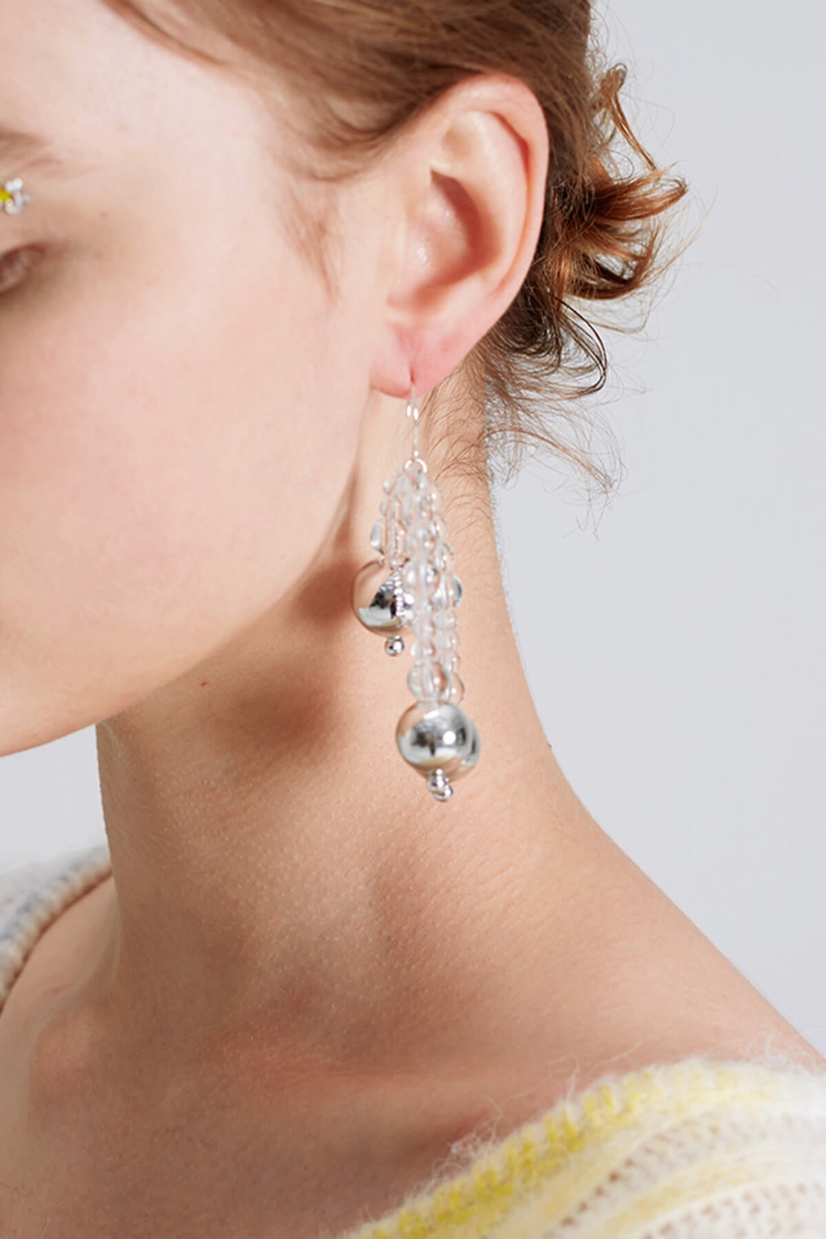 Bubble and Metallic Dangle Earrings