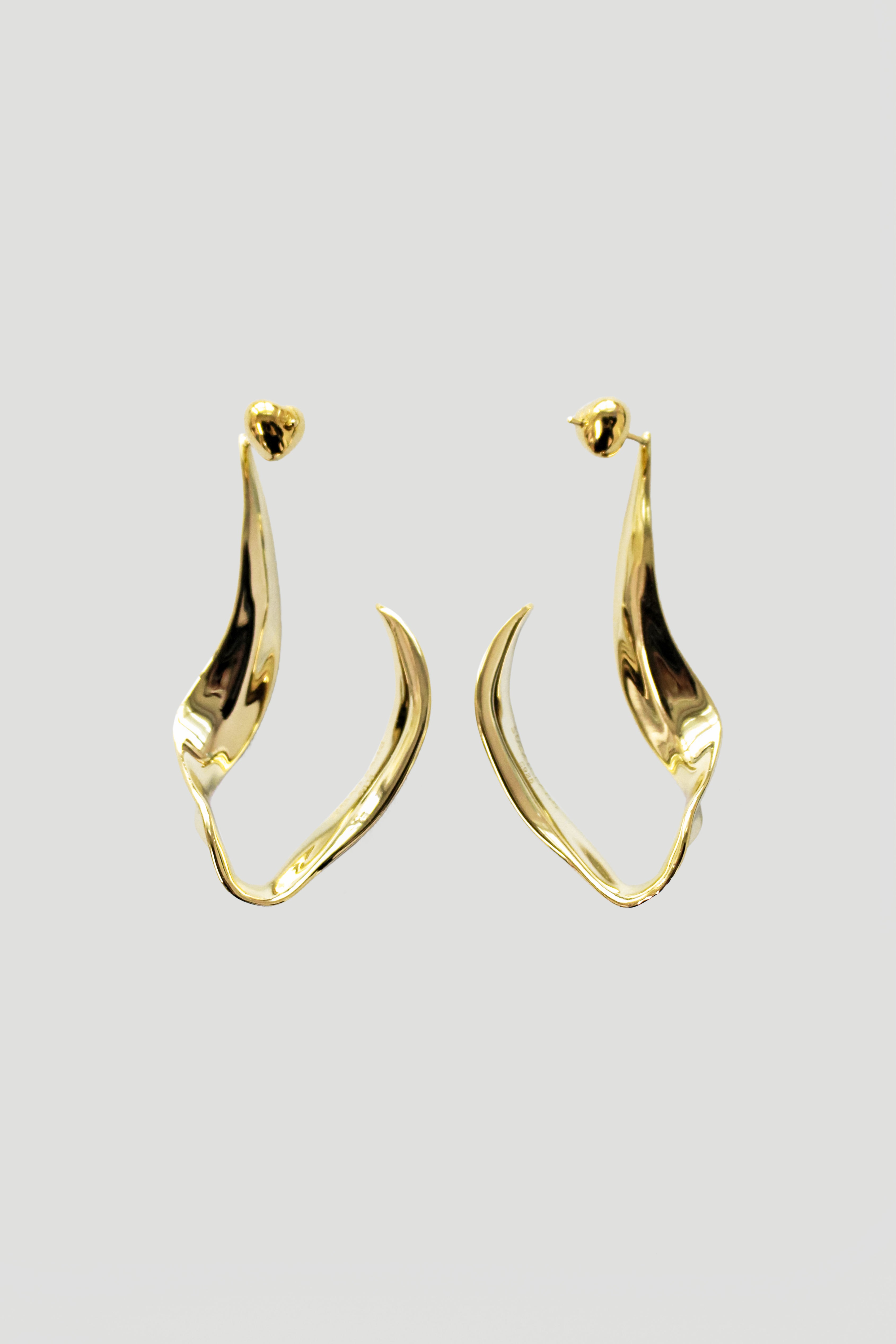 DANGLE CURVE LEAF EARRING